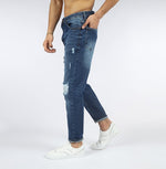 Load image into Gallery viewer, Vote- Boy Friend Trousers-Blue-Ripped-jeans
