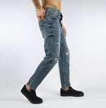 Load image into Gallery viewer, Vote-Boy Friend Trousers-Steel blue- Ripped-Jeans
