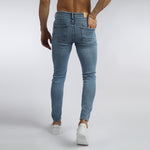 Load image into Gallery viewer, Vote-Skinny Trousers- Ripped steel blue jeans

