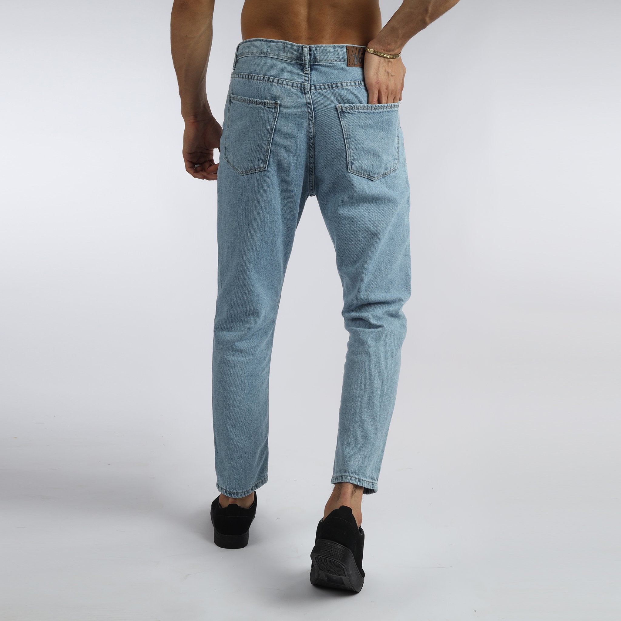 Vote- Boyfriend Trousers-Steel blue jeans