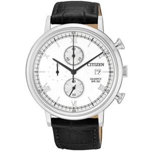 Citizen AN3610-12A Standard Quartz Chronograph Black Lether Strap Men's Watch
