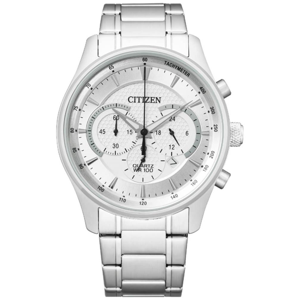 Citizen Stainless Steel Band Chronograph Analog Watch For Men - Silver