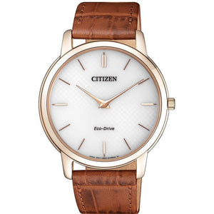 Citizen Men White Dial Leather Band Watch - aR1133-15a