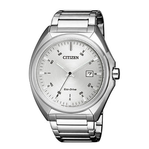 Citizen AW1570-87A Round Eco-Drive Analog Stainless Steel Dress Watch for Men - Silver Grey