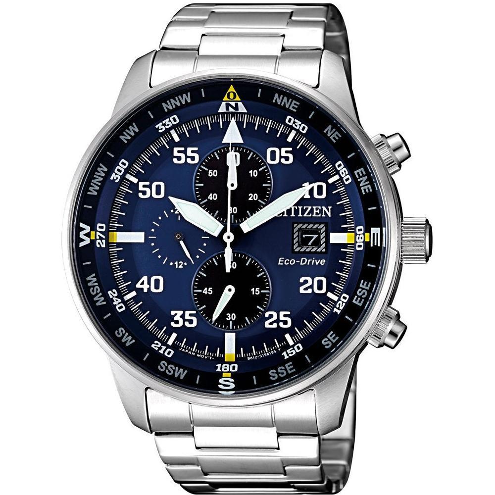 Citizen CA0690-88L Eco-Drive Round Stainless Steel Analog Watch for Men, Blue Dial