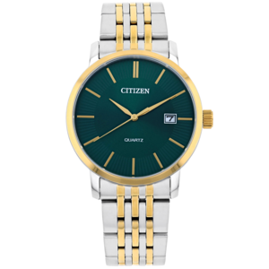 CITIZEN DZ0044-50X Quartz Analog Green Dial Two-Tone Stainless Steel Men's Watch