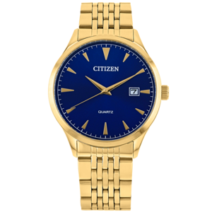 CITIZEN DZ0062-58L Quartz Analog Blue Dial Gold Stainless Steel Men's Watch