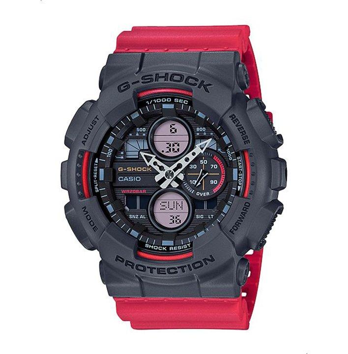 Casio G-Shock Resin Band Analog Digital Watch for Men - GA-140-4ADR- Red and Black