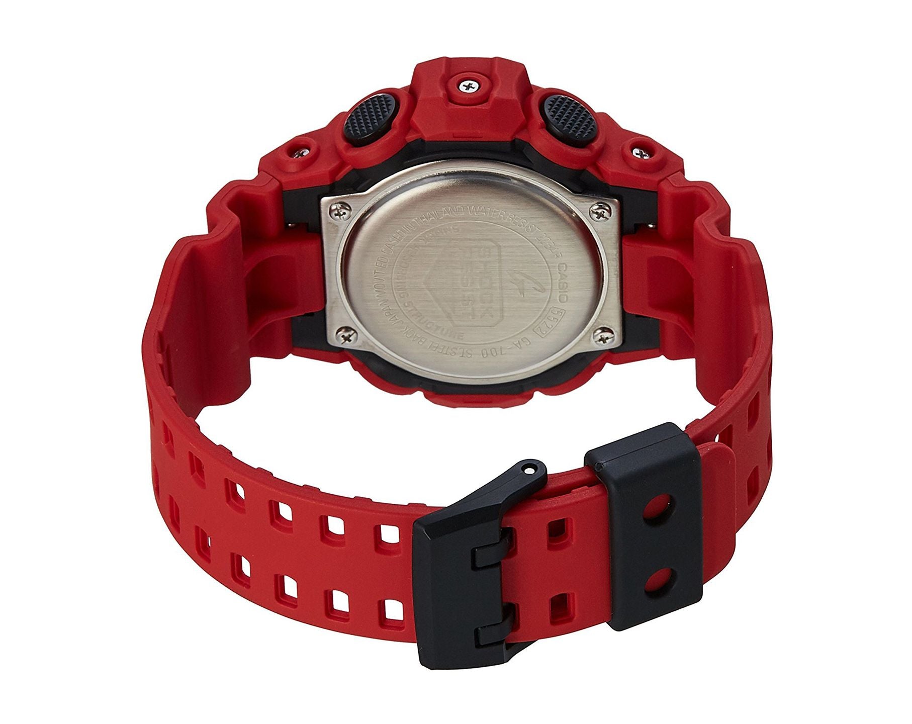 Casio Resin Analog-Digital Sport Watch For Men - Red Black, GA-700-4ADR