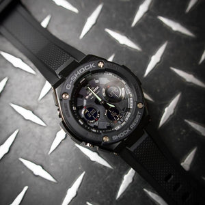 Casio G-Shock Black Dial Resin Band Watch for Men- GST-S100G-1BDR, Quartz