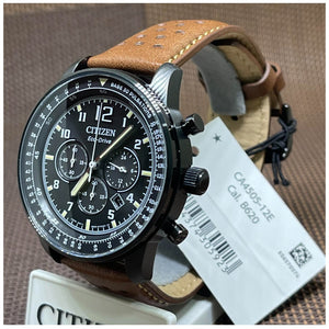 Citizen Eco-Drive CA4505-12E Standard Analog Brown Leather Strap Men's Watch