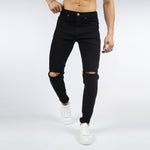 Load image into Gallery viewer, Vote-skinny Trousers- black jeans- Ripped knees
