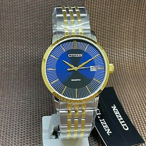Citizen DZ0044-50L Two Tone Gold Stainless Steel Blue Analog Quartz Men's Watch